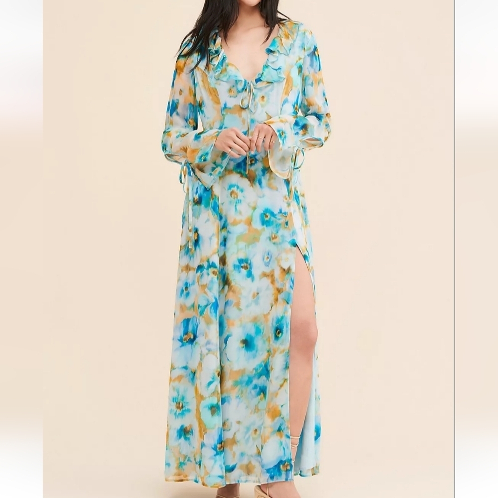 Wisteria Ruffled Maxi Dress Rays for Days